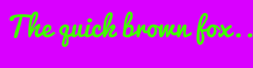 Image with Font Color 41FF00 and Background Color D900FF